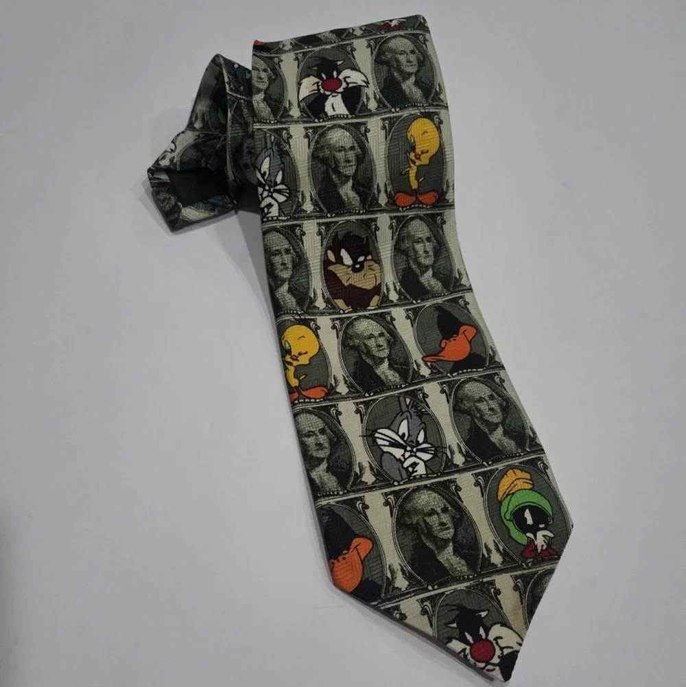 1997 Looney Tunes Character Print Tie - Picture 1 of 6